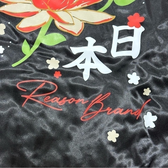 REASON BRAND STREET WEAR men’s nylon puffer bomber jacket Osaka Japan Graphic M - Picture 7 of 15